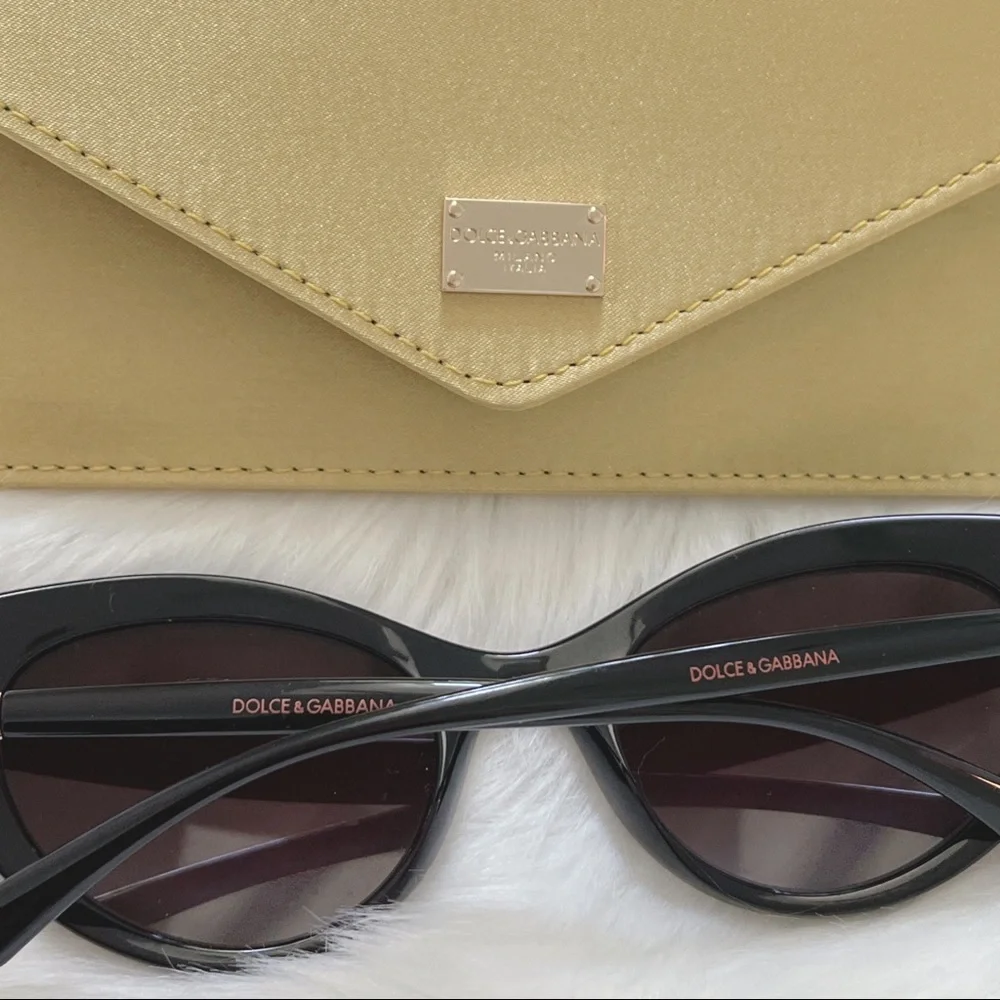 Dolce & Gabbana #6124 Black/ Light Grey Ombré lens Cat Eye Sunglasses - Picture 15 of 16